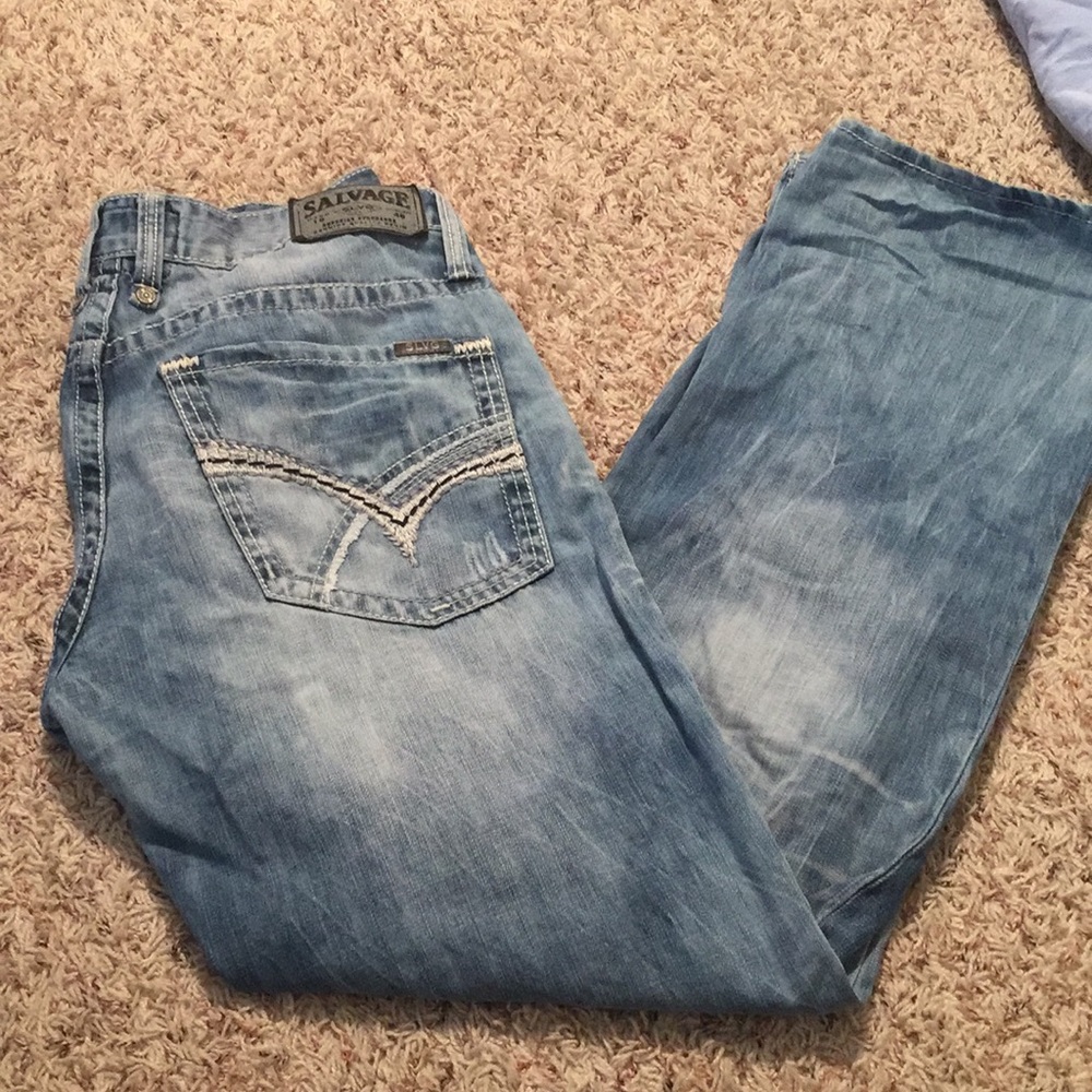 Buckle salvage relaxed straight jeans 31 R